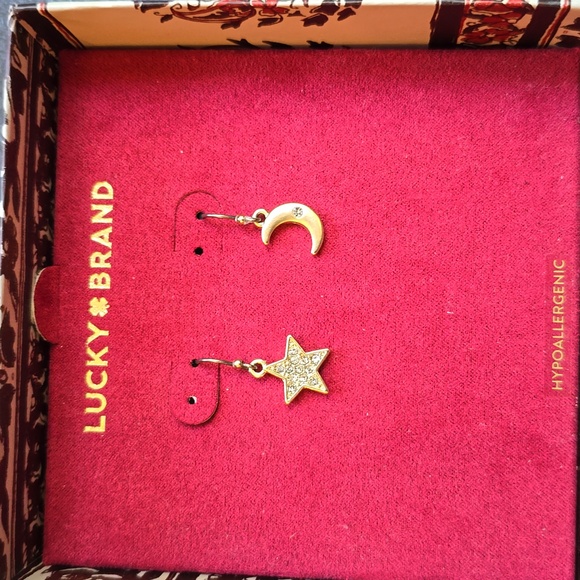 NWB Lucky BrandStar and Moon Earrings - Picture 3 of 4